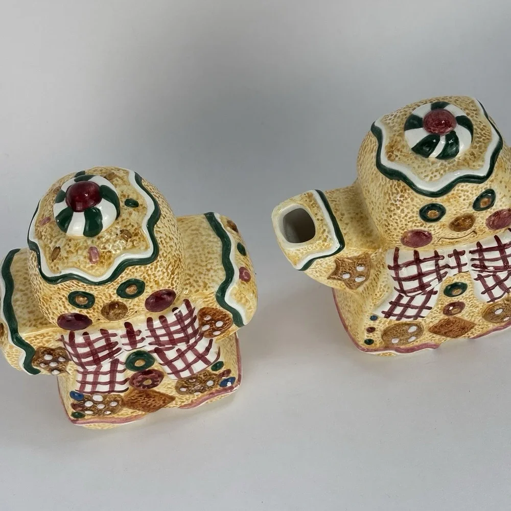 Gingerbread Man Set of 2 Tea Pot & Sugar Container 1996 Jay Import Co